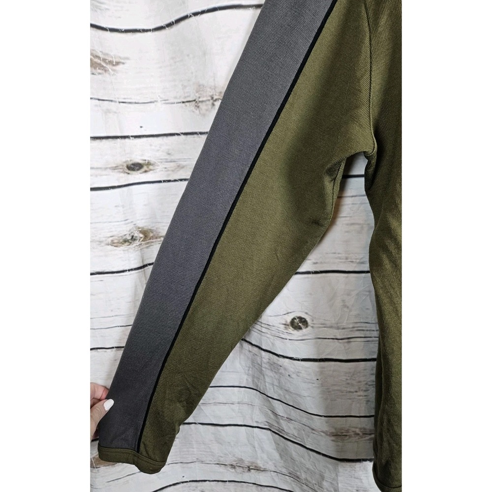 Icebreaker 320 Sport 1/4 Zip Pullover Mens L Merino Wool Base Layer Green Gray - Picture 3 of 8